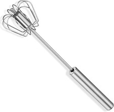 Egg Whisk, 12 Inch Semi-Automatic Egg Beater Stainless Steel Hand Mixers for picture