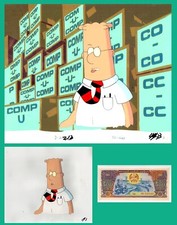 Original DILBERT Animation Cel:  Giant DILBERT Torso +