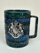 Vintage Bitossi Aldo Londi Italian Lava Glaze Pottery Mug Heraldic Crest MCM picture