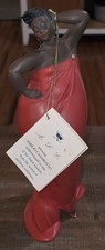 Emilio Casarotto Red Dress Chubby Models Lady Figurine Made In Italy Signed Rare picture