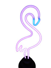 Fabulous Pink with Blue Beak Neon Flamingo on Interchangeable Base picture