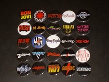 Rock Logo Buttons /  Pins Set Of 25 picture
