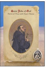 St John of God (Patron St for Heart Disease) Prayer Card + Medal, New #PCM-17 picture