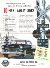 1956 DAVIES CHEVROLET CO. automobile advertising mailer A1 / SEATTLE, WASHINGTON picture