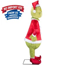 Gemmy 6 ft Life-Size Animated Fuzzy Grinch Singing & Dancing Christmas Decor picture