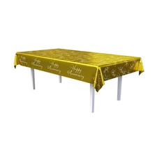 Beistle Metallic Gold Happy Anniversary Tablecover, 54