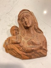 Vintage Mary & Child Carved Wood Hanging  picture