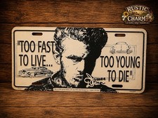 VINTAGE 1998 JAMES DEAN Too Young To Die Booster License Plate picture