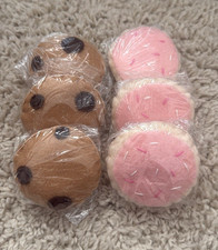 Hand-Sewn ChocolateChip Cookie &  Iced Frosting Cookie Felt Play food. Set of 6. picture