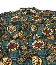 Vintage Rare Disney Mickey & Co Flannel Shirt Gasoline Print Logo Size L picture