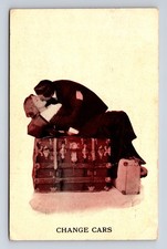 c1913 Steamy Change Cars Romantic Kiss Portland Maine ME Postcard picture