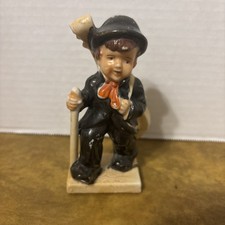 VTG Boy Figurine With Banjo On His Back Japan picture