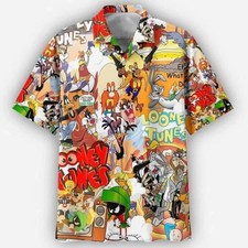 Looney Tunes Cartoon Characters Aloha Summer Hawaiian Shirt full sizes ZXC46 picture