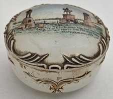 c. 1900 Gettysburg Civil War Souvenir Glass Trinket Box Buford Reynolds picture