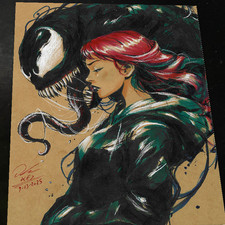 Mary Jane x Venom Art Print Signed 8.5x11 | Art by Keyeske picture