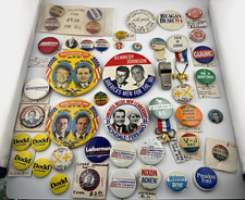 Vintage Political Campaign Pinback Buttons Lot Kennedy Johnson Nixon Reagan Bush picture