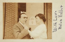 Helen Keller Signed Autograph RPPC Photo Postcard COPY picture