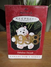 Hallmark - Fabulous Decade 1998 bear- Keepsake Collector Series Ornament picture