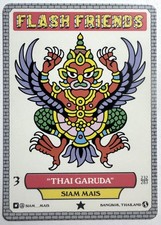 Flash Friends Series 3 Tattoo Trading Card SIAM MAIS THAI GARUDA #232 BANGKOK picture