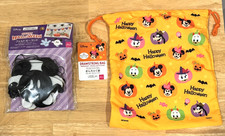 Disney Daiso Happy Halloween Felt Garland and Mickey & Friends Drawstring Bag picture