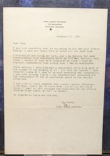 INITIALED letter by author John Joseph Matthews discussing WWII, Dec. 13, 1943 picture