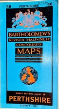 Vintage Perthshire Scotland Cloth Map c. 1953 picture