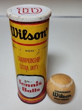 VINTAGE Wilson Tennis Championship Extra Duty Tennis Ball Tin Can Opened 1 Ball picture
