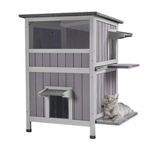 Aivituvin AIR14 Outdoor Cat House Two-Story Feral Shelter Weatherproof Winter picture