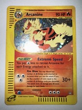 2003 RARE Pokemon Card Arcanine Aquapolis Swirl H2/H32 Reverse Holo picture