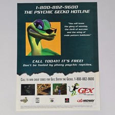 Gex Enter The Gecko PlayStation 1 PS1 Nintendo 64 N64 Hotline Print Ad/Poster picture