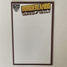 BORDERLANDS 5 rare BLANK VARIANT 2014 NM- Tannis & The Vault HTF IDW picture