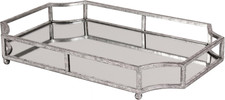 Elegant Silver Scalloped Mirrored Decorative Tray by Ciel picture