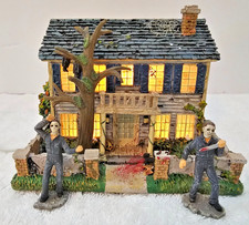 Hawthorne Village Halloween The Doyle House Lighted Michael Myers COA 2 Figures picture