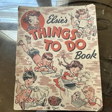 Vtg 1945 Bordens Elsie the Cow Things to Do Book Activity Advertising Slogan picture