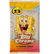 2025 Topps Chrome SpongeBob 25th Anniversary Value Pack (4 Cards)  NEW, SEALED picture