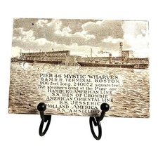 Antique Wedgwood Advertising Calendar Tile - 1913 Boston Pier 46 picture
