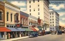 Suffolk VA Downtown Street Scene Tichnor Brothers c1940s-50s Vintage Postcard picture