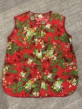 MCM VINTAGE KITCHEN SMOCK APRON XMAS HOLLY WOMEN O/S MODCLOTH NEEDS 1 BUTTON picture