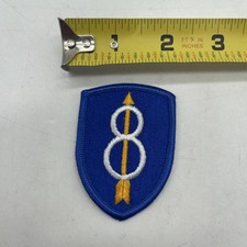 U.S. Military Army 8th Infantry Division Patch Arrow Blue “8” Shield Shoulder picture