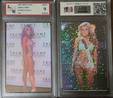 2025 Man Cave Erika Kirk #38 Sparkle Holo Card Graded LCG 9 MINT picture