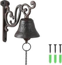 Large Vintage Cast Iron Wall-Mounted Dinner Bell for Home and Farmhouse Decor picture