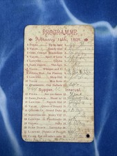 Rare Vintage Antique Victorian Dance Programme Valentines Day February 14th 1898 picture