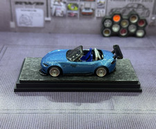 Mazda MX-5 Miata Blue Convertible 1:64 Model Car w/ Display Base Clear Case picture