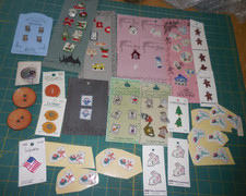 72 Vtg Ceramic Painted Buttons Dogwood Lane Creative Bunnies Country LOWER PRICE picture