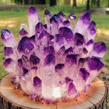 310G+ Natural Amethyst Phantom Cluster Healing Geode Mineral Specimen Crystal picture