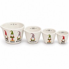 Rae Dunn #213 Magic Merry Mischief Gnome Measuring Cups Set 4 Rare Christmas picture