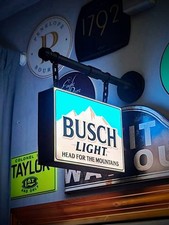 Busch Light Hanging LED Light Box | Double Sided Beer Bar Sign Decor picture