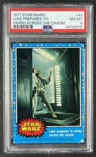 LUKE PREPARES TO SWING ACROSS THE CHASM PSA 8 1977 TOPPS STAR WARS #43 2915 picture