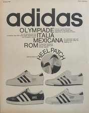Adidas Shoe Ad                           ADIDAS OLYMPIADE, ITALIA, MEXICANA, ROM picture