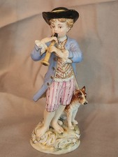 MEISSEN   18th or 19th C with dog and boy playing the flute 5